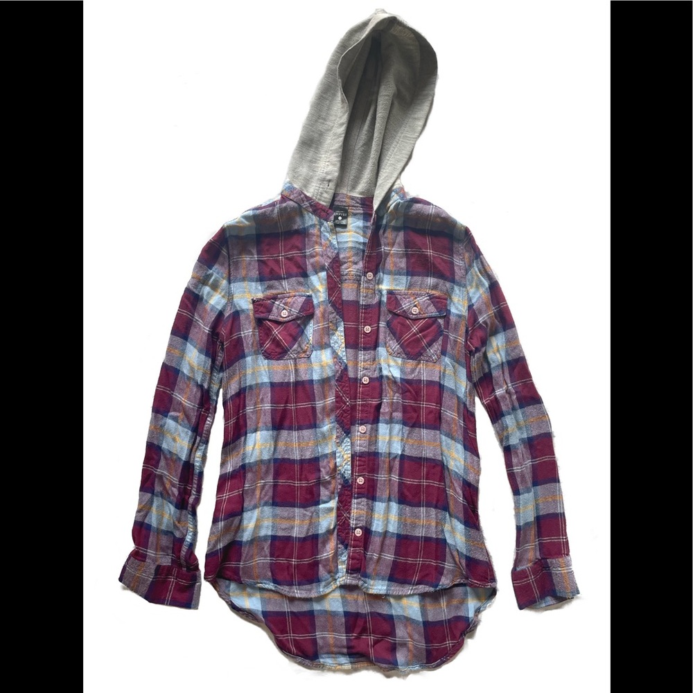 Plaid Print Hooded Jacket